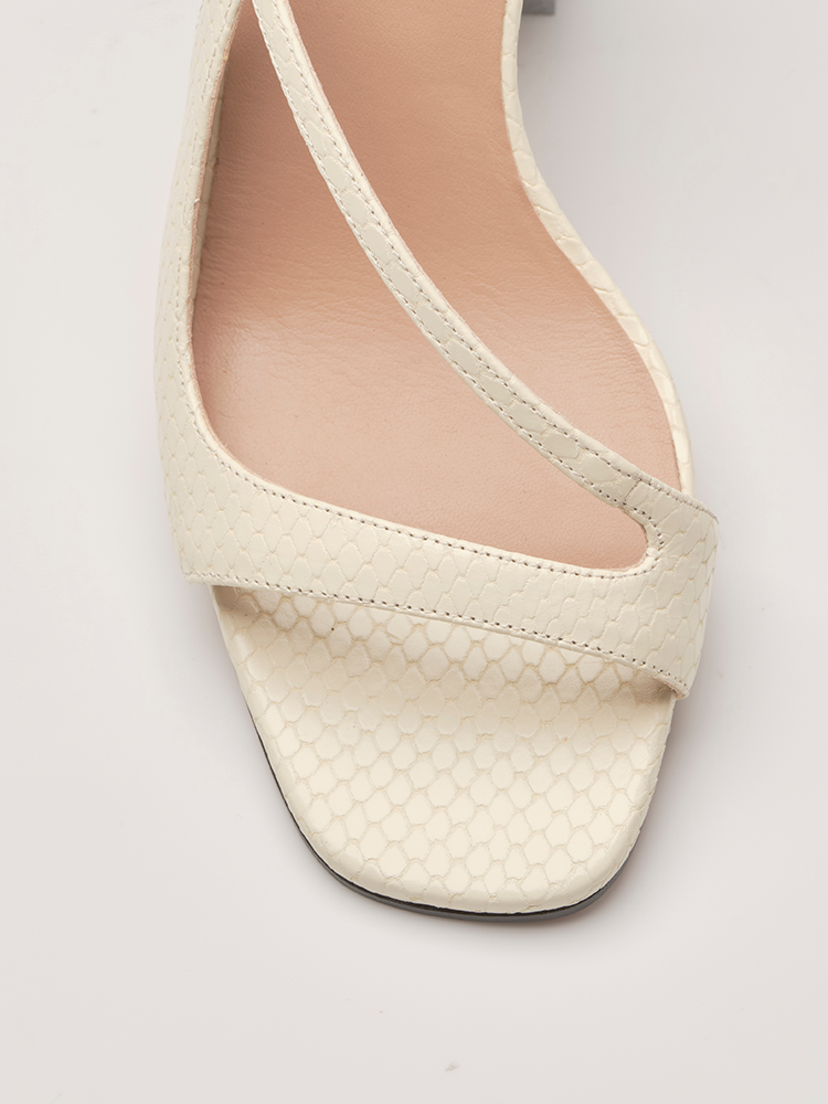 VENUS - Sandals - Embossed White Pompeii