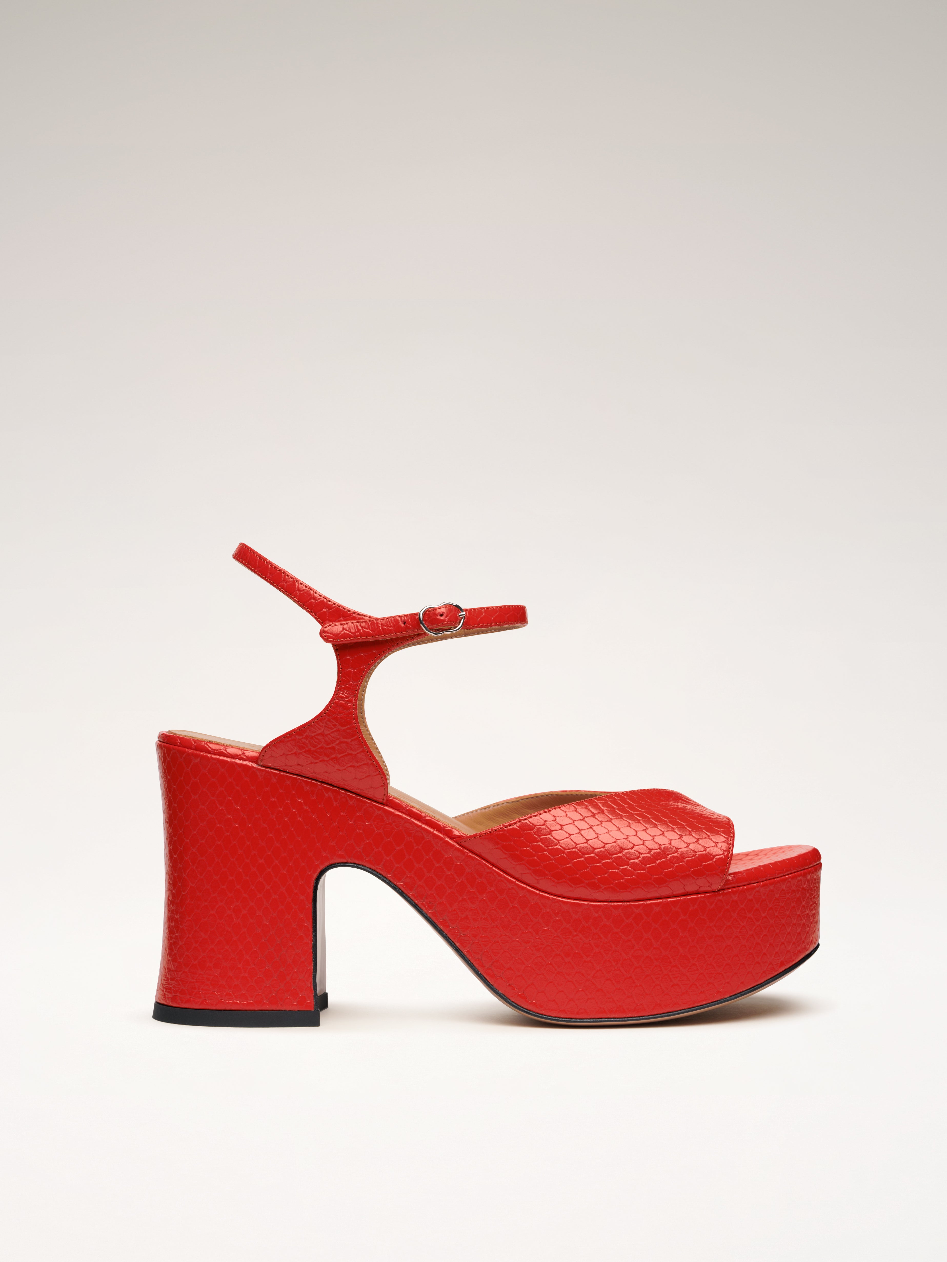 DRIVER - Sandales - Embossés Orange-Rouge