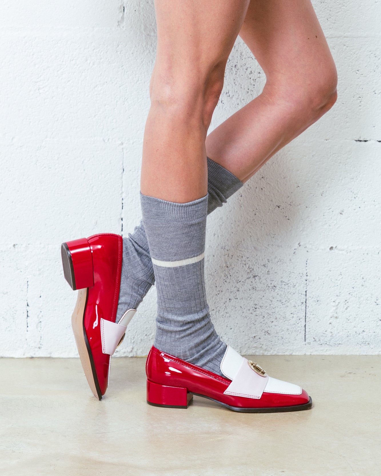 NONO - Loafers - Tricolore Patent Cherry-Marshmallow