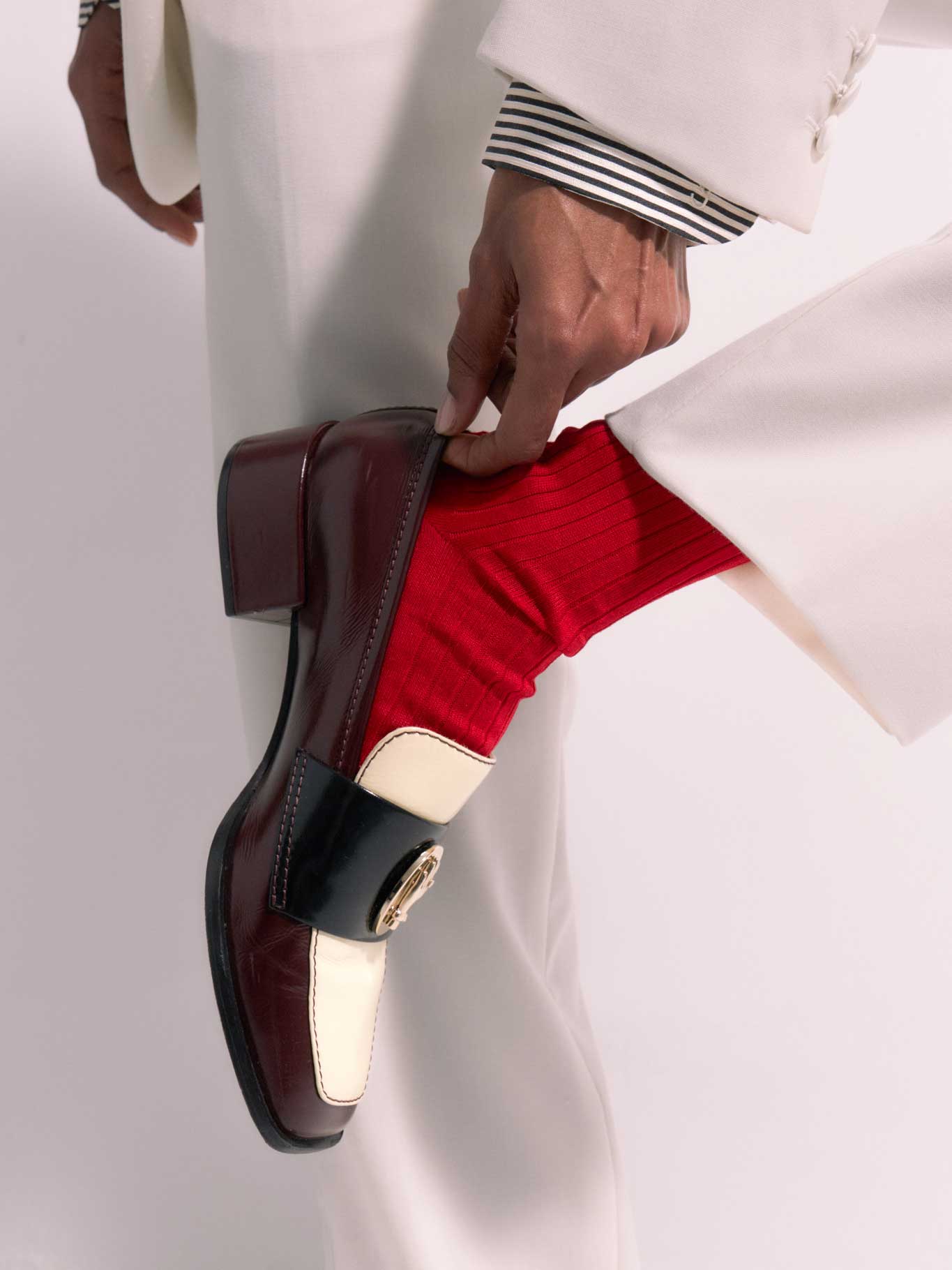 NONO - Leather Loafers - Tricolor Bordeaux | Luxury Craftsmanship
