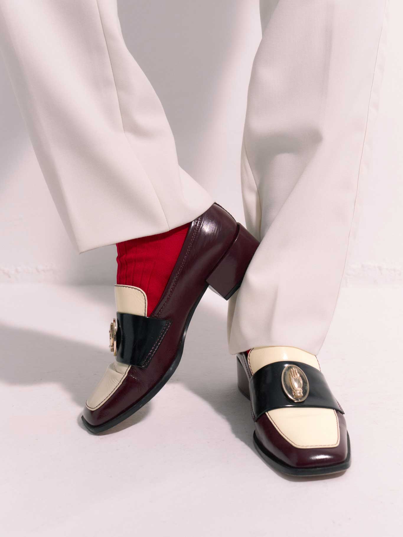 NONO - Leather Loafers - Tricolor Bordeaux | Luxury Craftsmanship