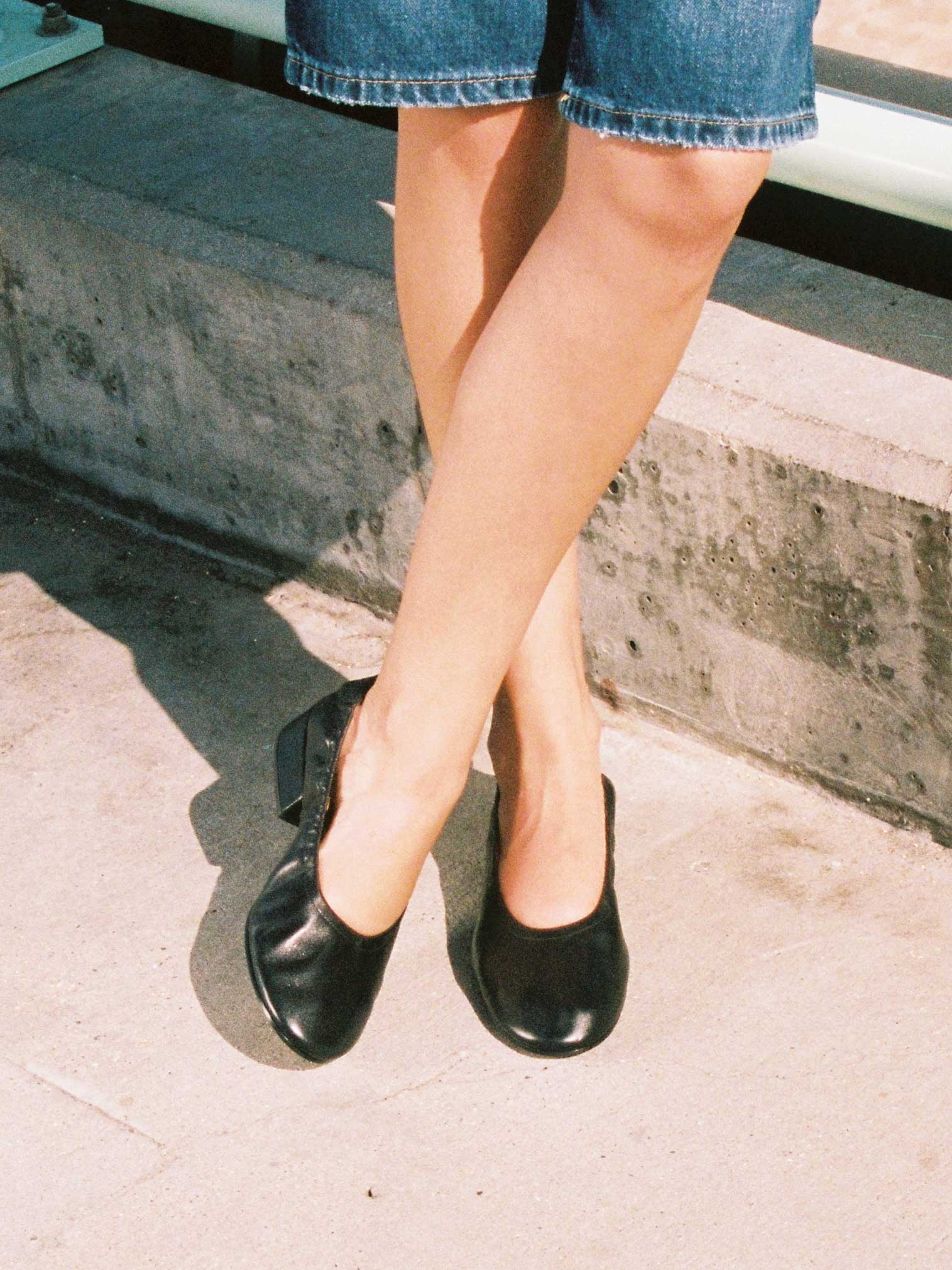 FLIP - Ballet Flats - Black | Luxury Handcrafted - Nomasei