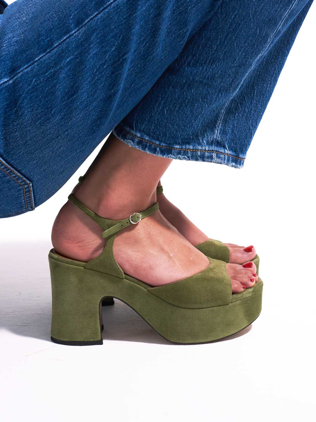 Laura Brown x Nomasei : DRIVER - Sandales - Camoscio Kaki Sandales Nomasei 