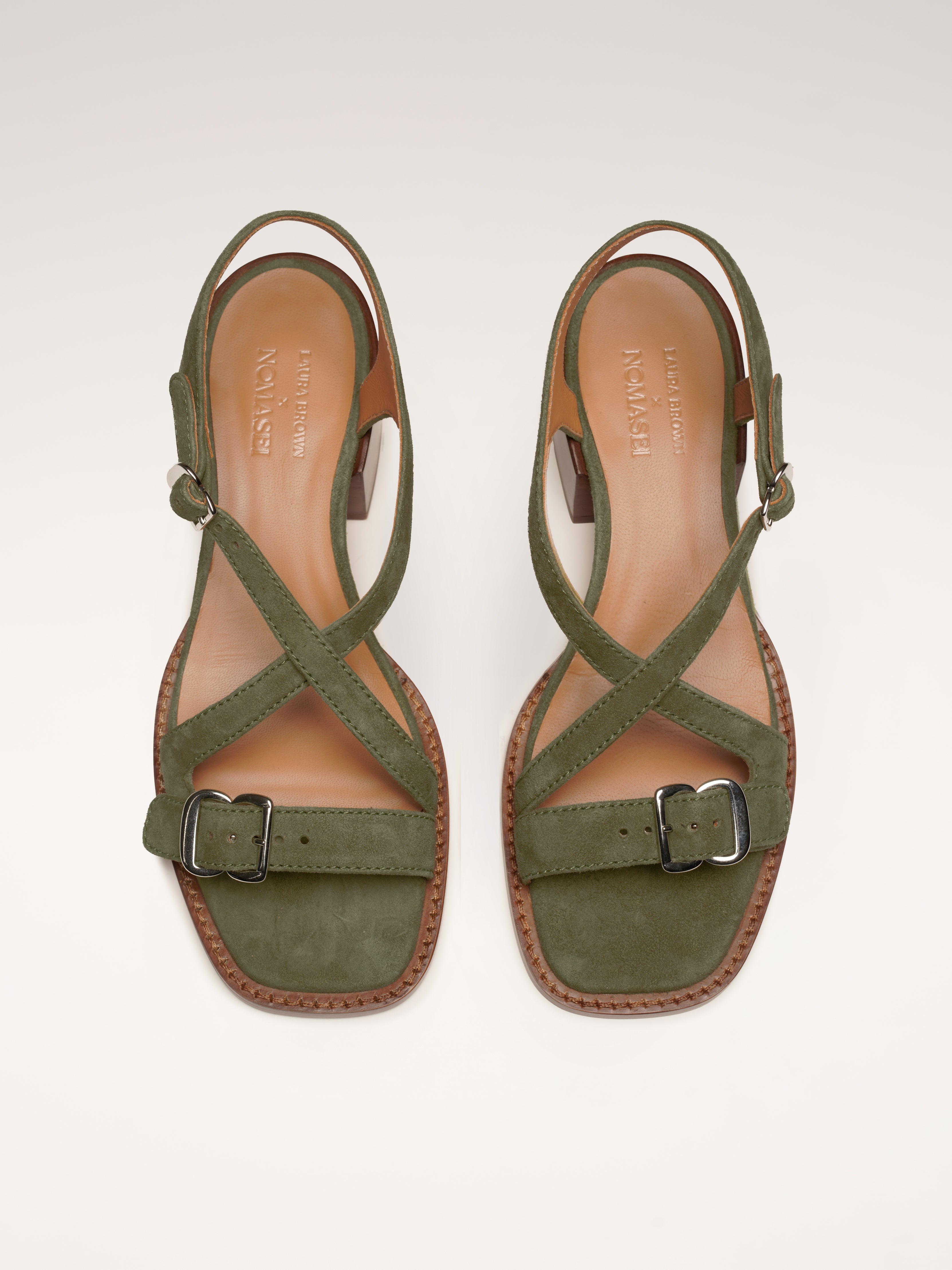 Laura Brown x Nomasei : ROMA - Sandales - Camoscio Kaki Sandales Nomasei 
