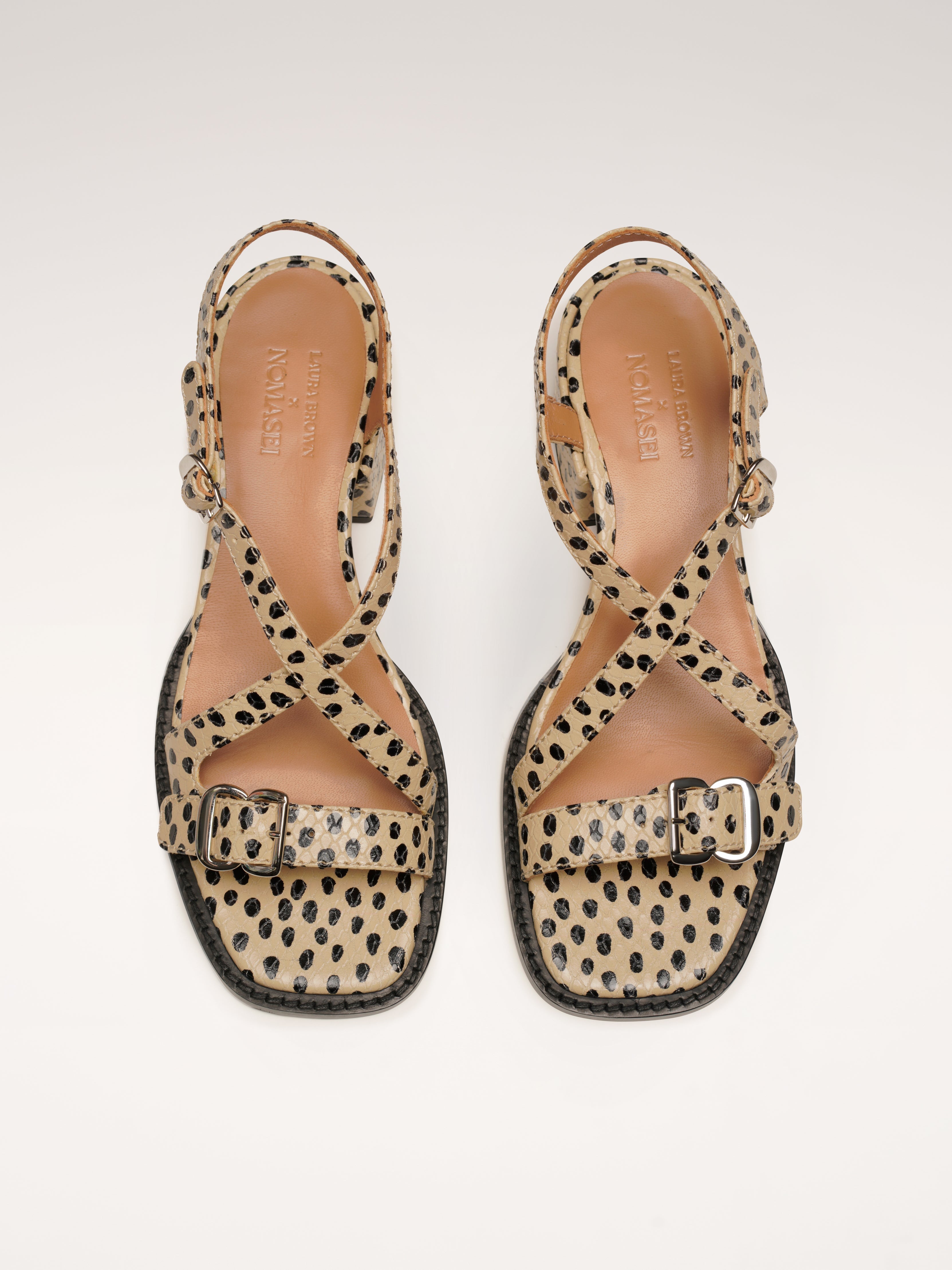 Laura Brown x Nomasei : ROMA - Sandales - Pois Beige Sandales Nomasei 