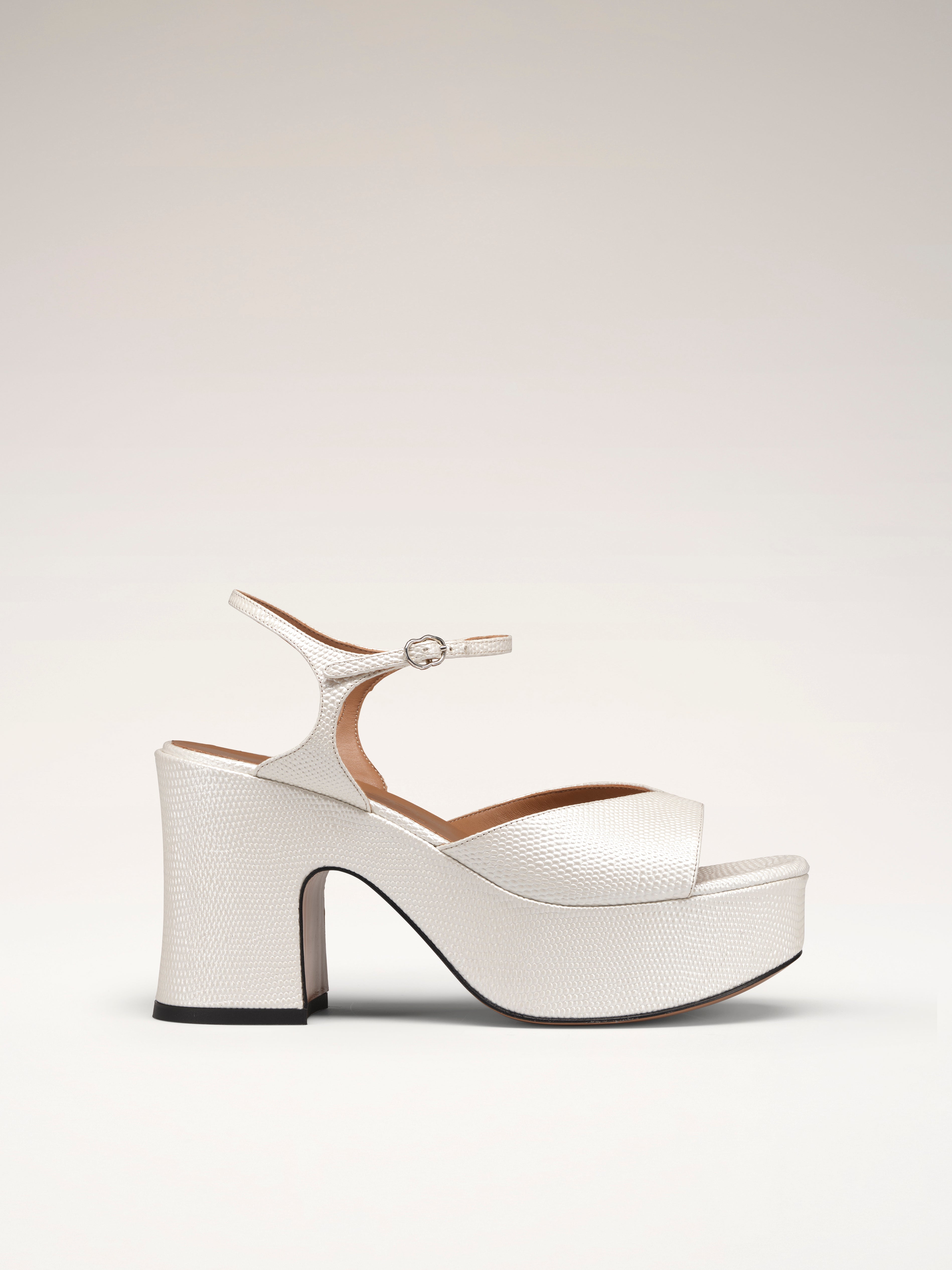 DRIVER - Sandals - Embossed White