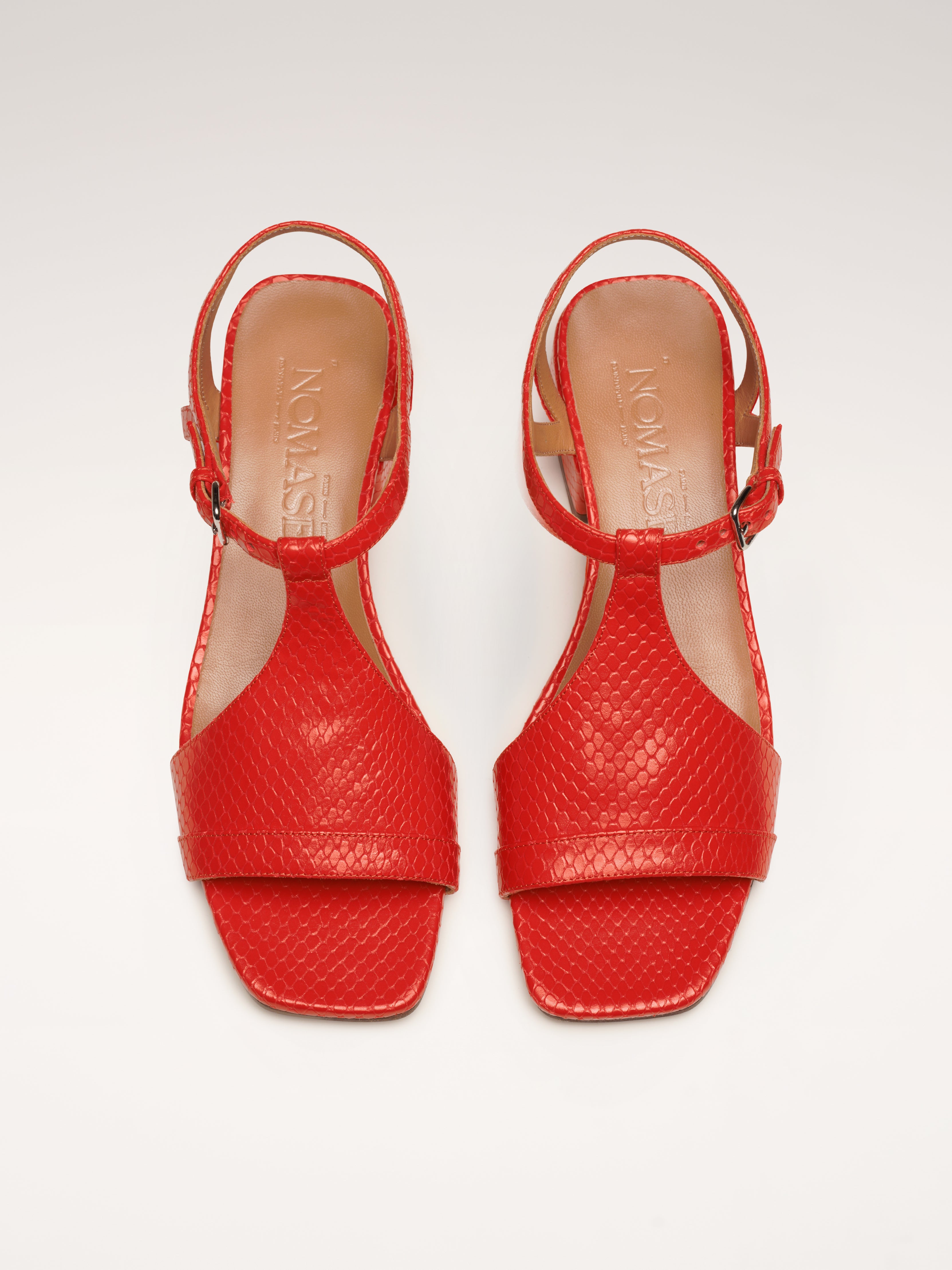 FELICITA - Sandals - Embossed Orange-Red