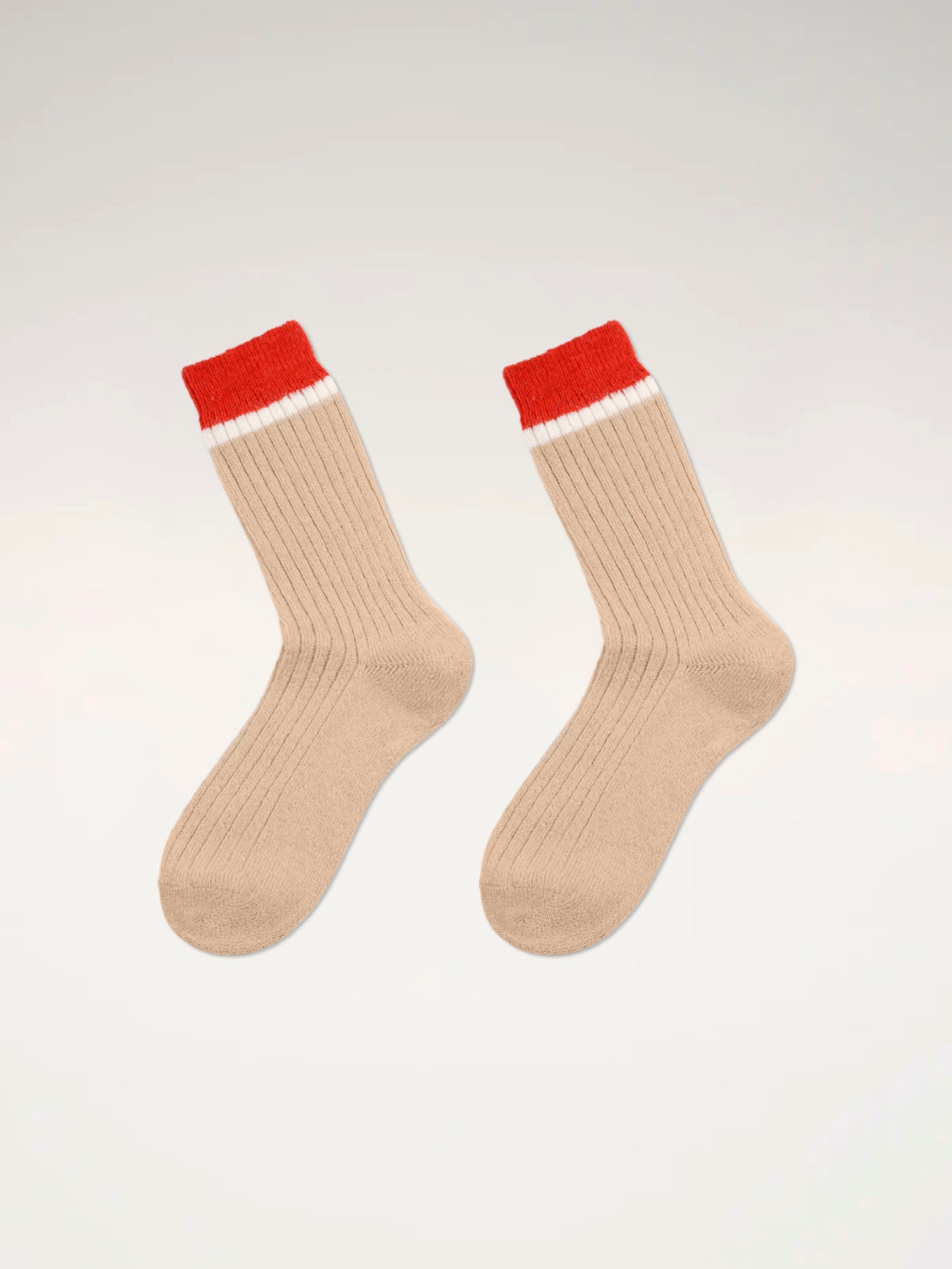 MILANO - Chaussettes - Beige & Rouge