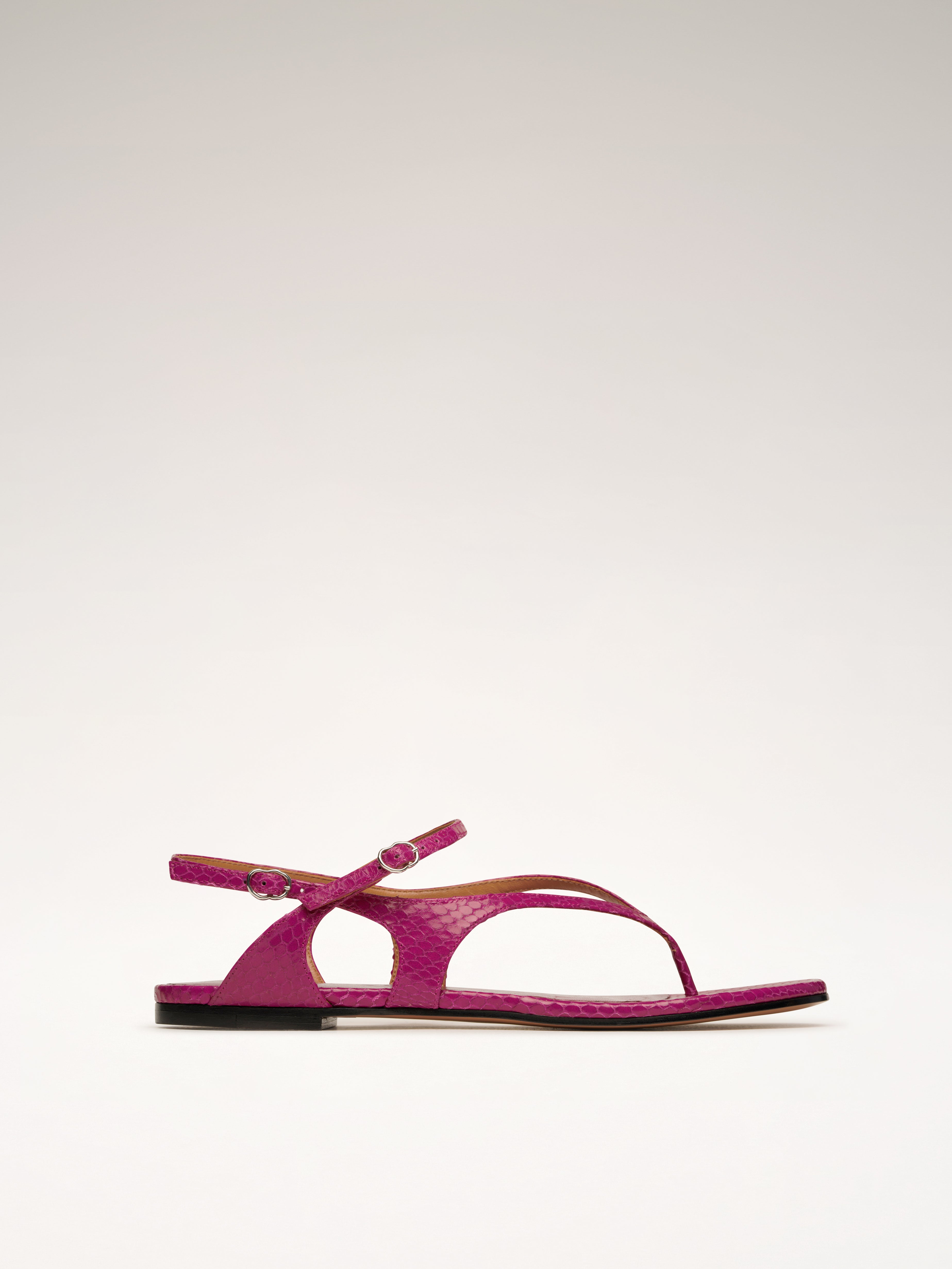 NOTTIBIANCHE - Sandales plates - Embossées Magenta