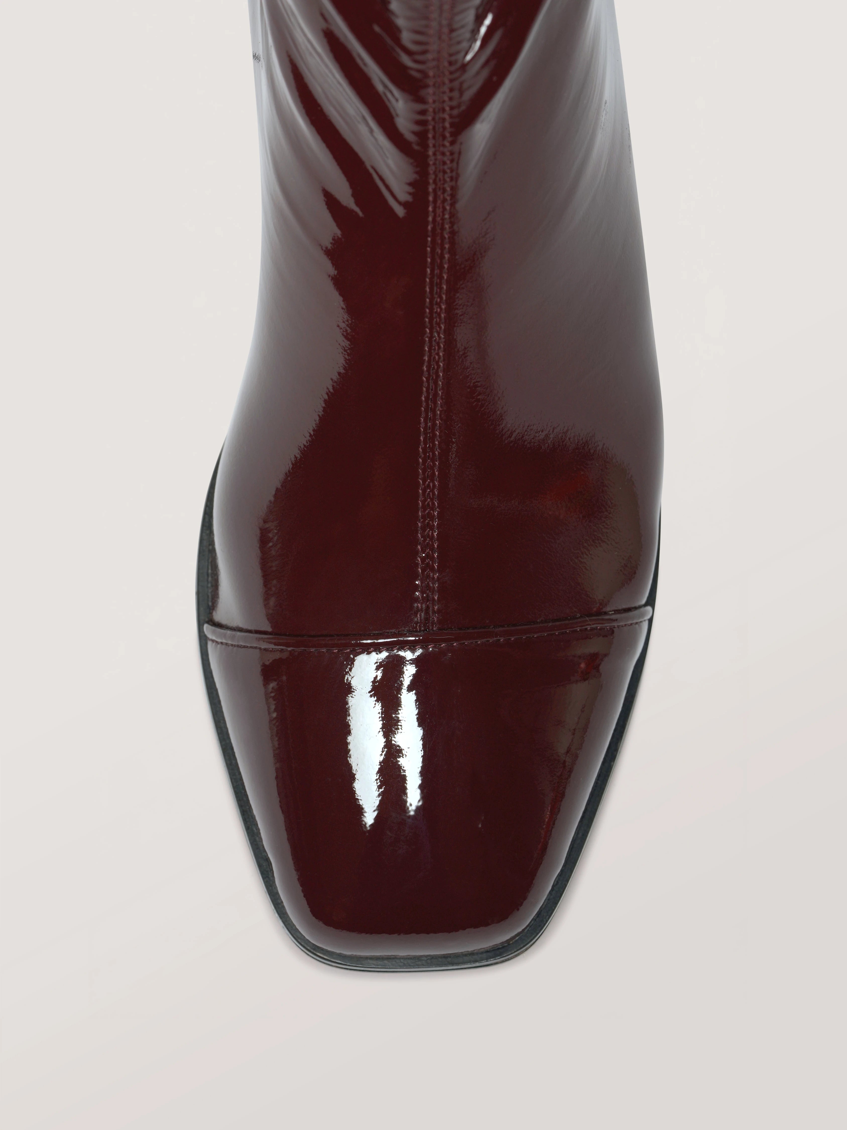 STRADA - Boots - Patent Stretch Bugundy