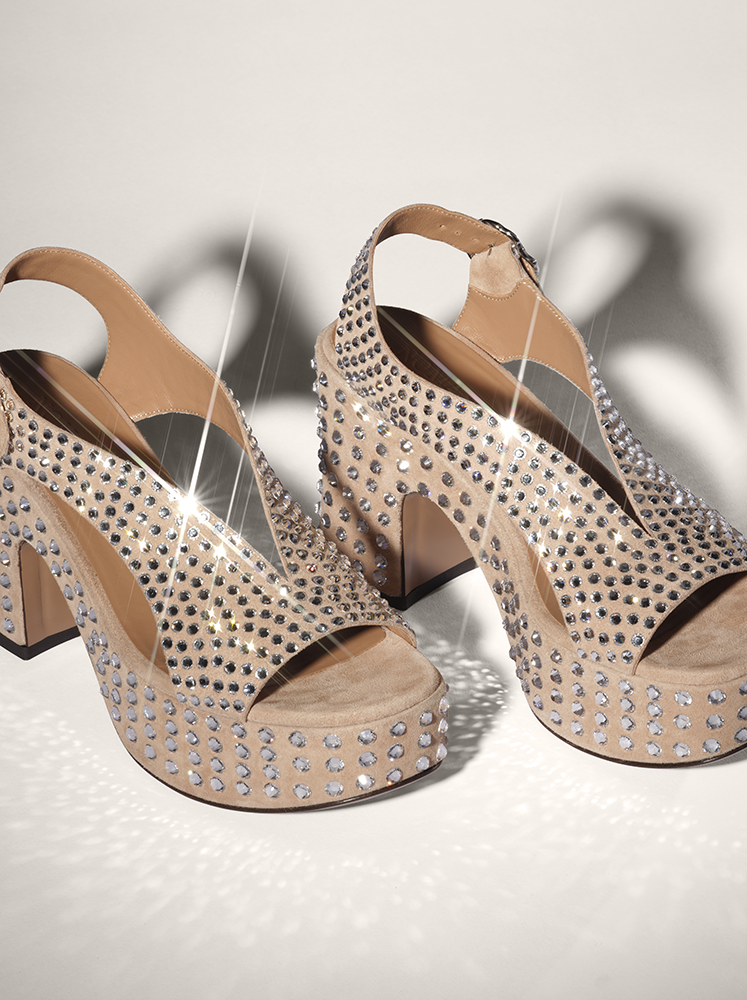 TAXI - Sandals - Nude Crystal