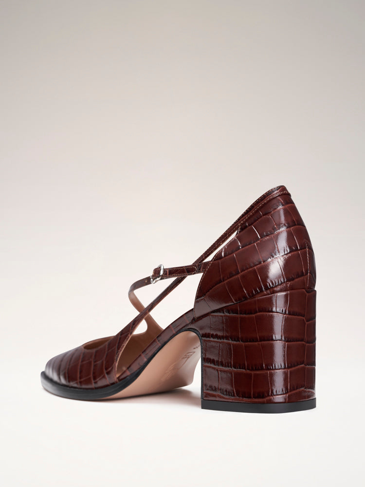 THEOFFICE - Pumps - Embossed Chocolate