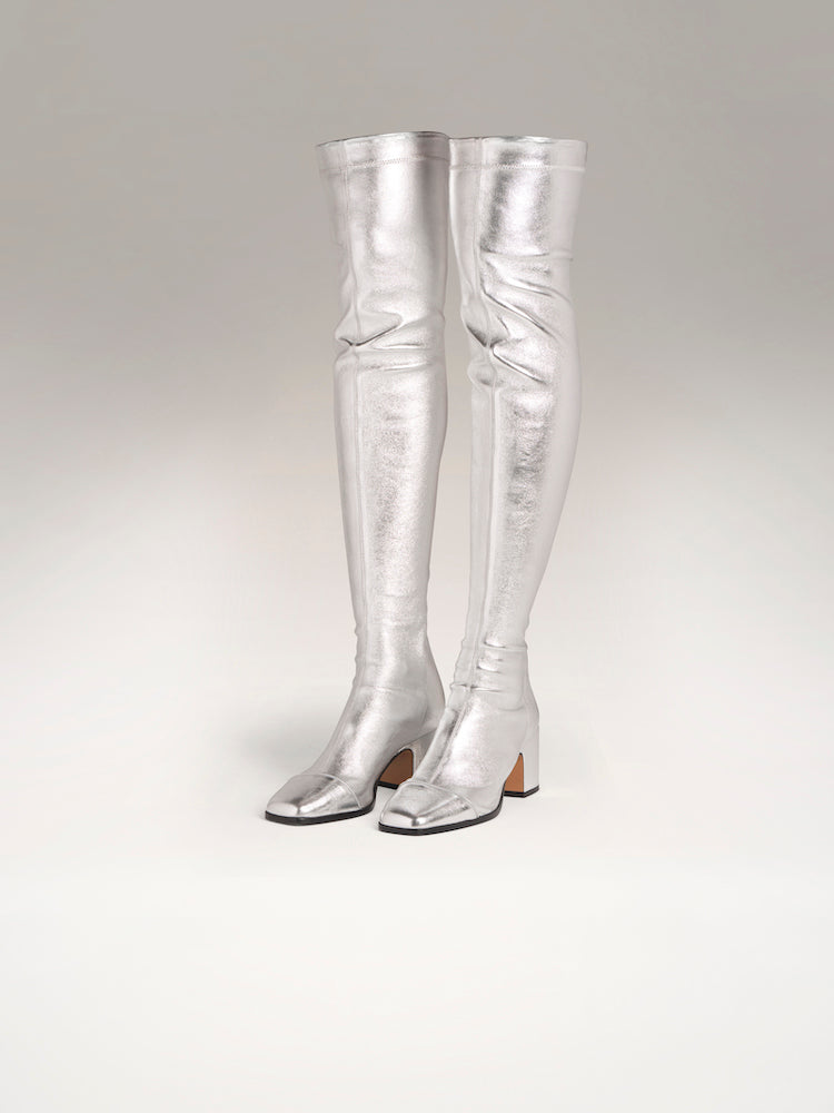 WHISPER - Over the knee boots - Silver