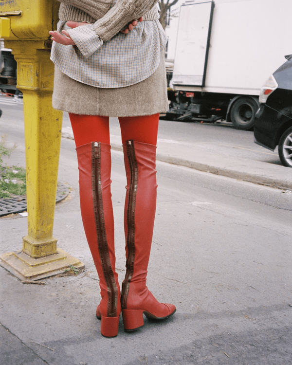 Cuissardes Rouges En Daim Sergio Todzi Pointure 37 - Occasion En Très Bon état, Style Bottes à Enfiler