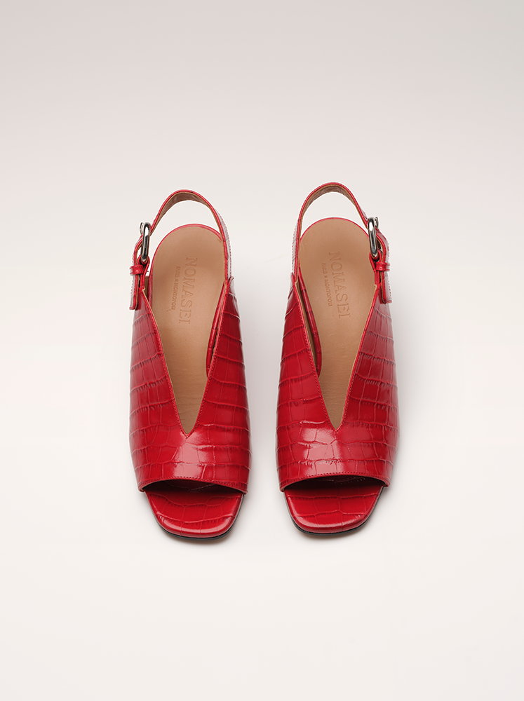 BAGHERA - Sandals - Embossed Red
