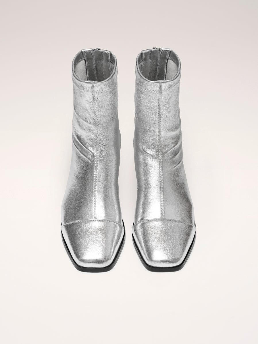STRADA - Leather ankle boots - Silver | Luxury craftsmanship - Nomasei
