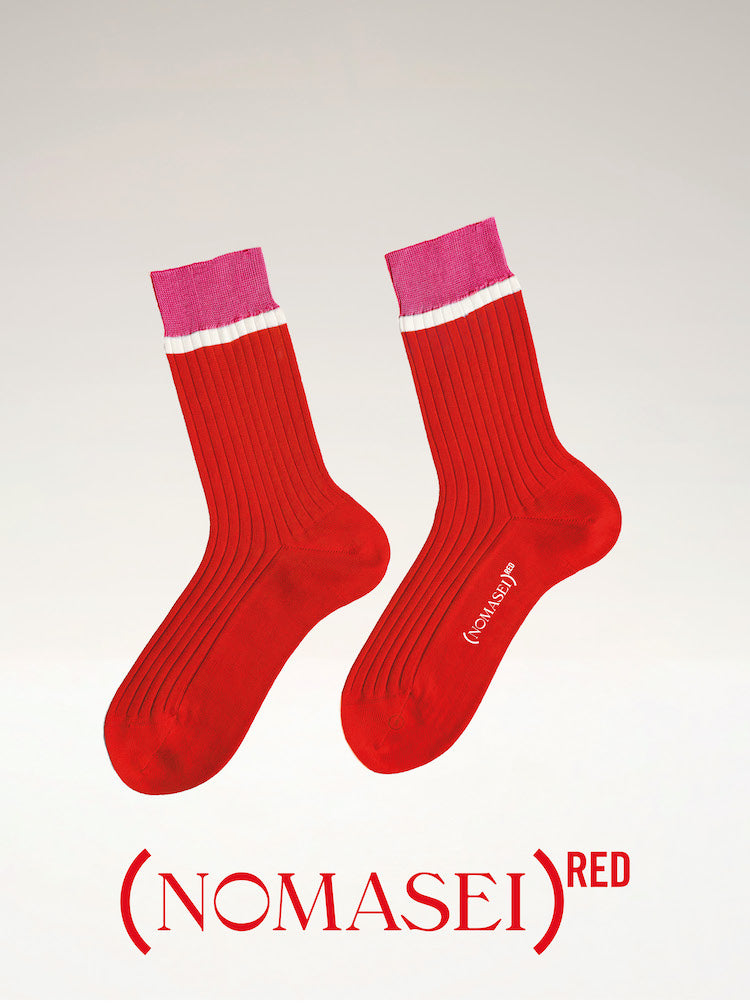 (NOMASEI)ᴿᴱᴰ : SOCKS - Red-Fuchsia