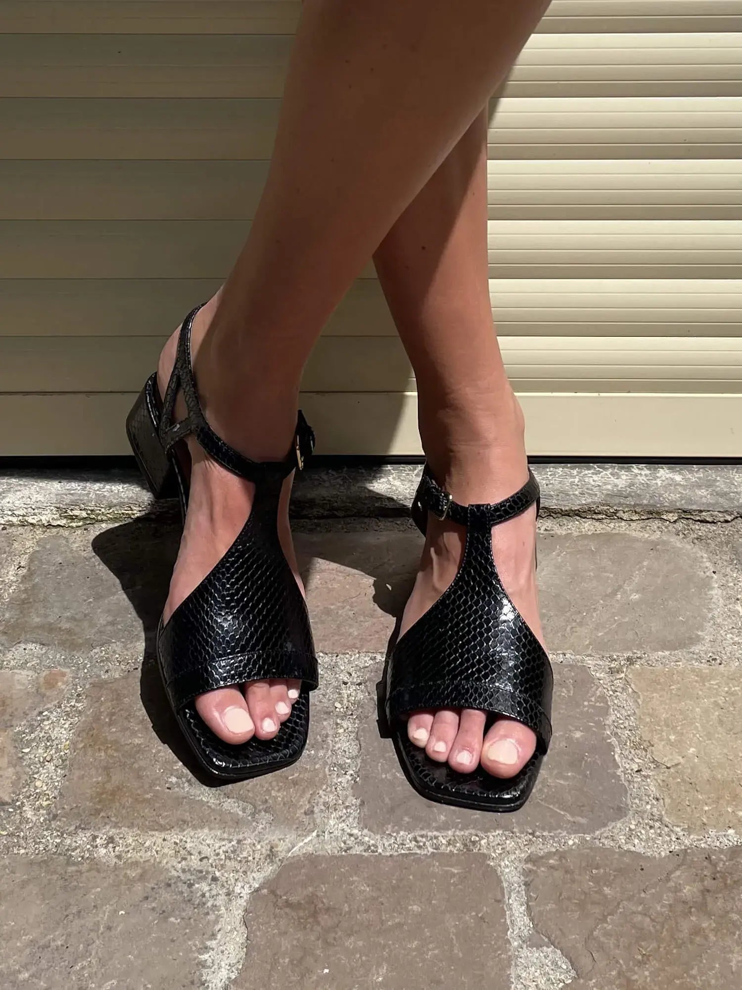 FELICITA - Sandals - Embossed Black